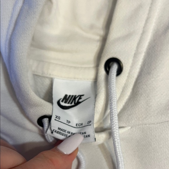 Nike White Hoodie with Black Embroidered Swoosh XS *flawed* for Dying Tie Dye - Picture 2 of 10